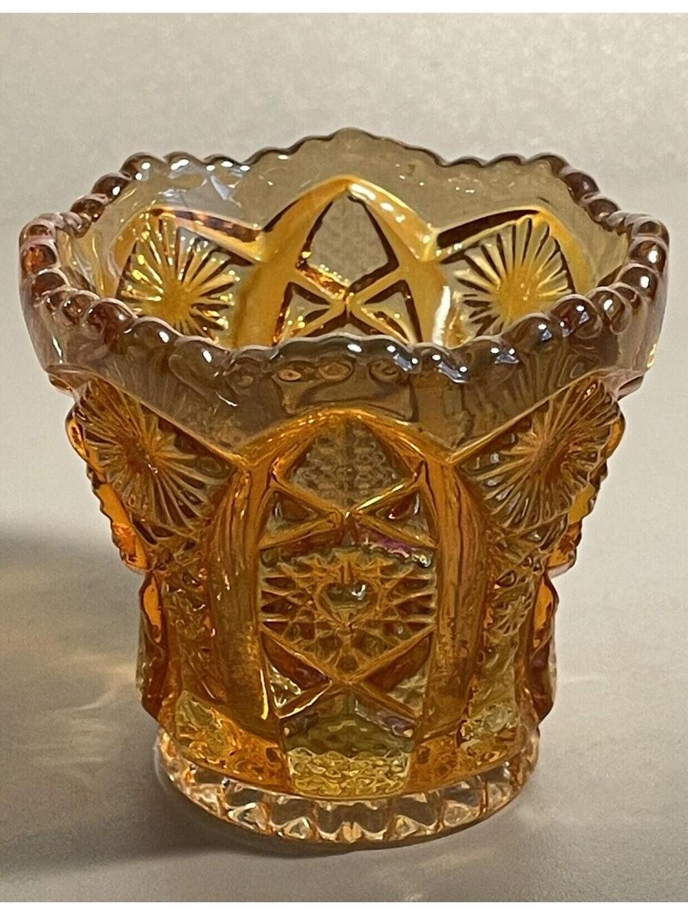IMPERIAL GLASS OHIO Daisy & Button Marigold TOOTHPICK HOLDER (Height: 2 1/2 in)